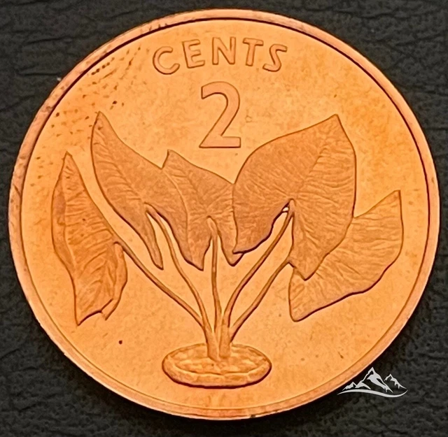 Kiribati Gilbert Islands 2 cents coin 1979 Proof. KM #2. B'abal plant. Plants