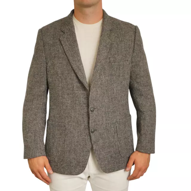 Hommes Harris Tweed Blazer Coude Patché Veste Écossais Laine EU54 UK / US44 - XL