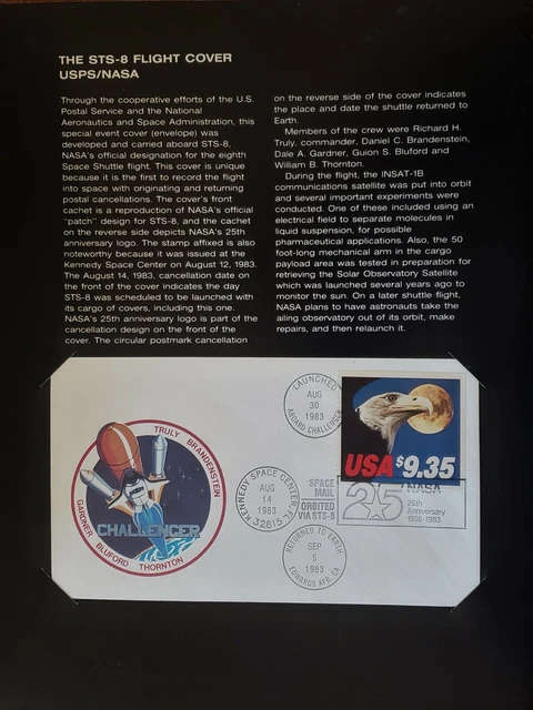1983 Nasa 25Th Anniversary Challenger Space Shuttle Mail Ogp S/N 101790 Sts-8 Nr 3