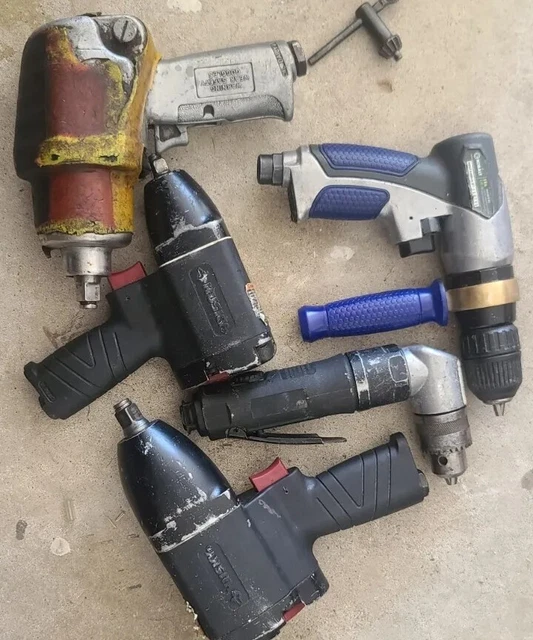 Air tools used variety brands lot of 5 Tools Husky Klutch Kobalt Mac Tools