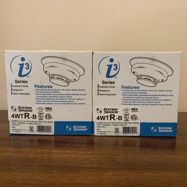 (2) System Sensor 4WTR-B i3 Smoke Detector - White