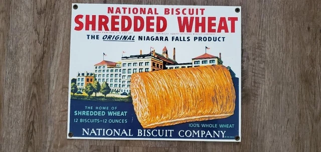 Porcelain Sign National Biscuit Shredded Wheat Ande Rooney 1990
