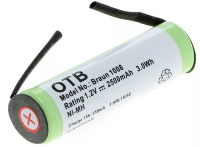 Ni-MH Akku für Braun 1008 Philips HX5350 Zahnbürste Accu Batterie 3731 3738