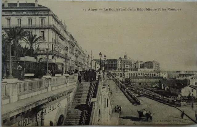 Algiers Algerie CPA The Boulevard De La Republic And Ramps Good Condition 1924