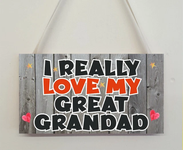 Spaß tolles Großvater Geschenk Neuheit Plakette - Ich liebe meinen großen Großvater Geburtstag
