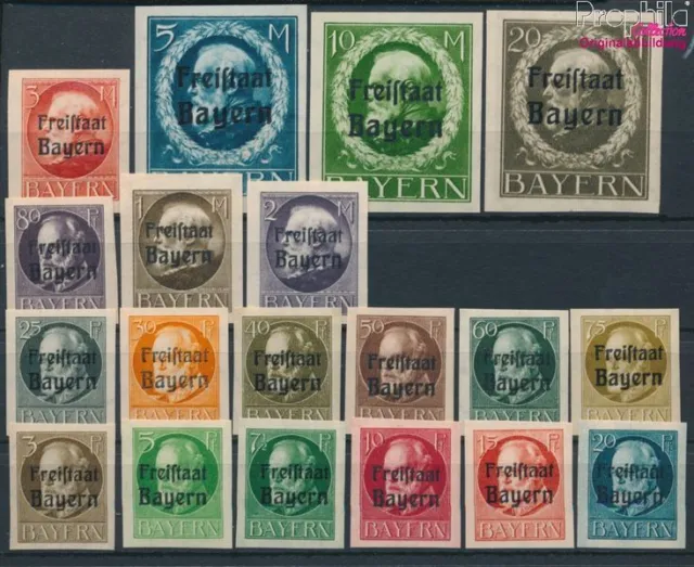 Briefmarken Bayern 1920 Mi 152B-170B postfrisch (10160904