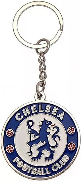 CHELSEA FC BLUE White Colour Club Crest Car Keychain Keyring Key Ring ...