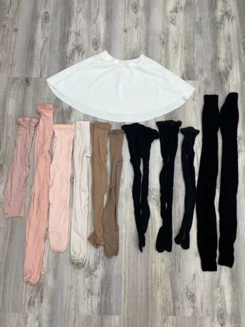Lot of Dance Leotards for Women Size Small & Ballet Skirt Tights Leg Warmers 2