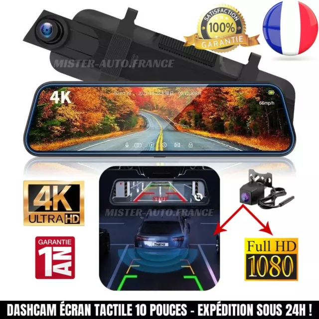 Dashcam Caméra De Recul Voiture Rétroviseur ✅Écran 4K Lcd Moniteur Stationnement