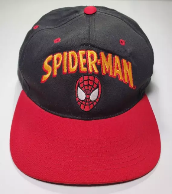 Vintage Spiderman American Needle Blockhead Snapback Hat Cap Marvel Comics 1993