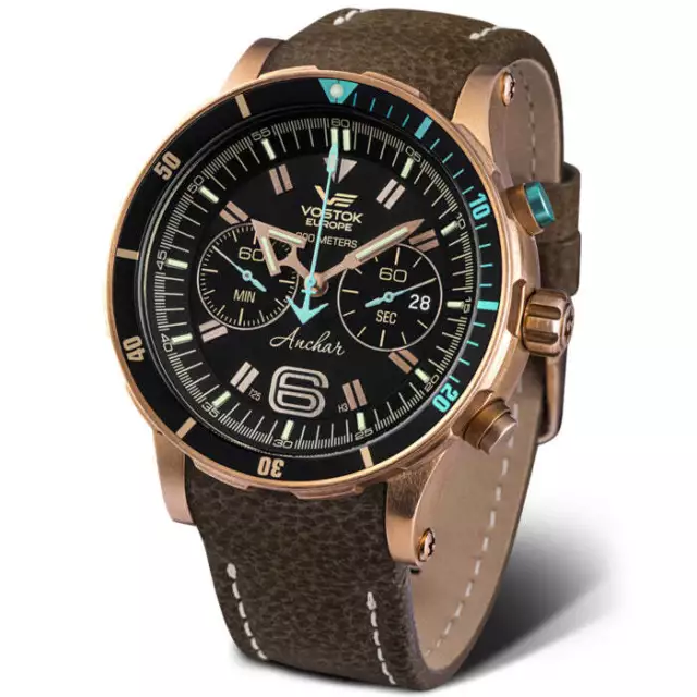 Vostok-Europe Anchar Dive Chrono Bronze Watch - Brand New