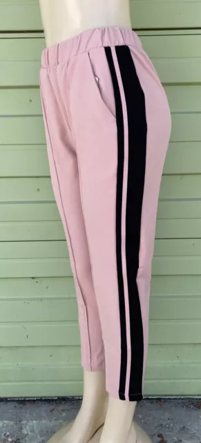 ZARA NEW DUSTY PINK HIGH WAISTED FULL LENGTH PANTS SIZE S REF
