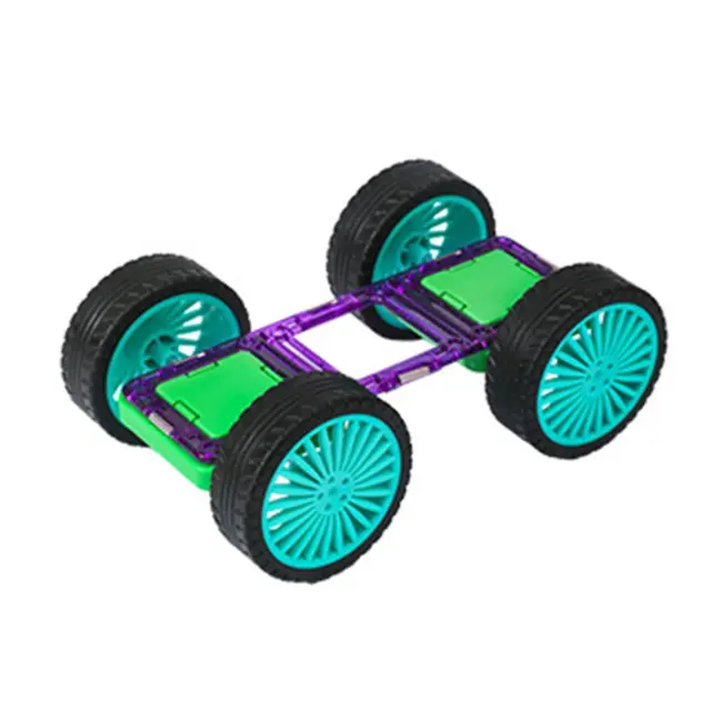 2x Magnetic Blocks Wheels Bases Preschool Magnet Tile Accessory for