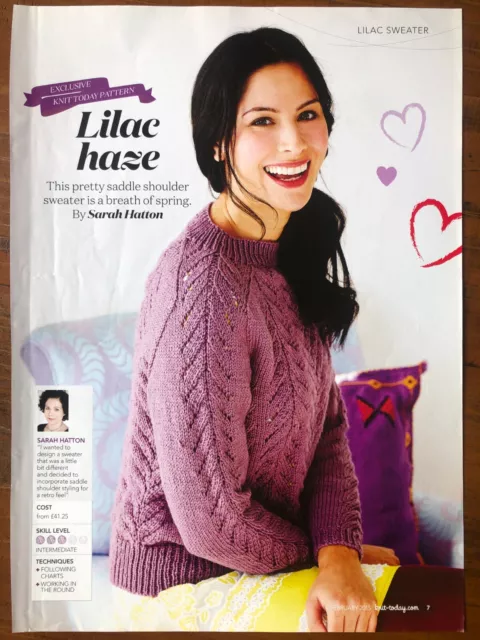 SARAH HATTON KNITTING pattern Lilac Haze ladies saddle shoulder