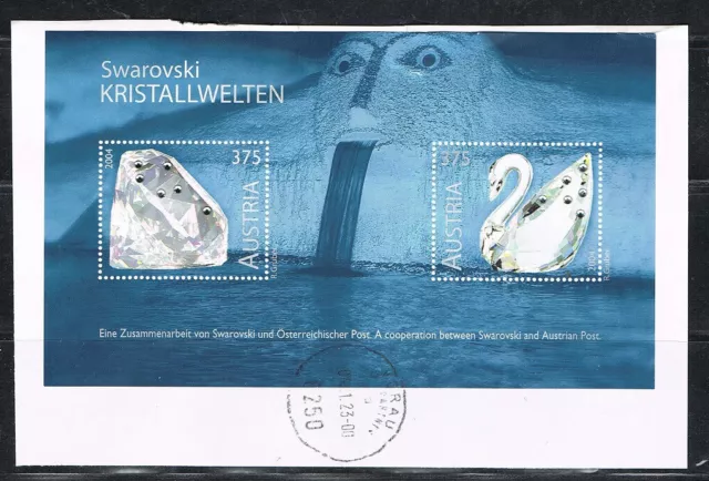 Österreich 2004, MiNr. 2495 -2496, Block 25 auf Briefstück sauber gestempelt