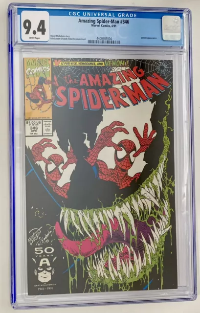 Amazing Spider-Man #346 Marvel Comics 4/91 CGC 9.4 White Pages. Fresh Grade!!