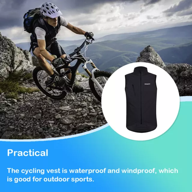 Waterproof Cycling Vest Windproof Sleeveless Jacket Zipper Closure Apparel