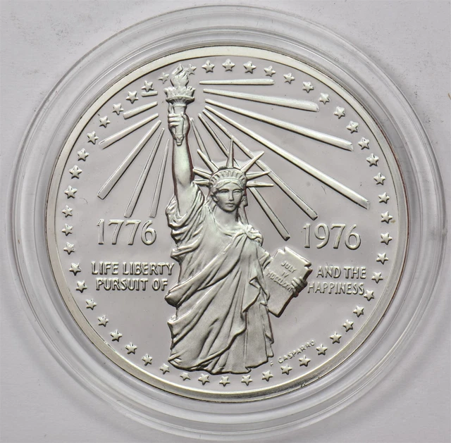 Silver Art Round 1976 National Bicentennial Statue of Liberty Silver Medal 920 O