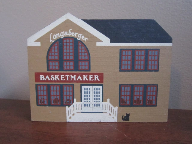 Longaberger Basketmaker Cat's Meow Village Wood Dresden Ohio Faline '91
