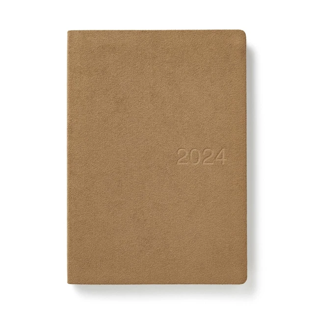 MUJI MONTHLY WEEKLY schedule book starting Monday 2024 A5 Suede Beige