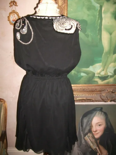 BNWOT Ladies Black heavy beaded dress size 12 by River Island 8