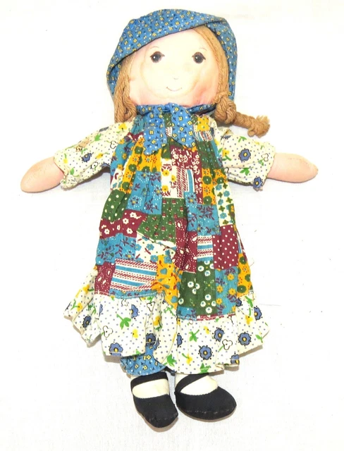 Holly Hobbie Knickerbocker Vintage Soft Rag Cloth 14 inch Doll