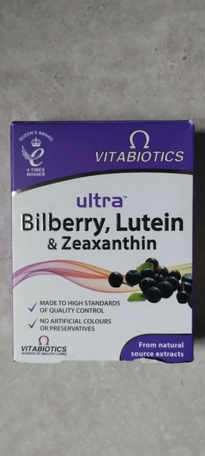 VITABIOTICS ULTRA BILBERRY Lutein and Zeaxanthin - 30 Tablets £3.29 ...