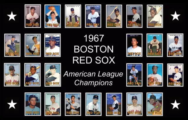 1967 BOSTON RED SOX Baseball Card POSTER Team Photo Art Man Cave Decor Fan Gift