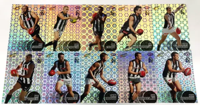 2008 Select Afl Classic Trading Card Holofoil Parallel Team Set (10)-Collingwood