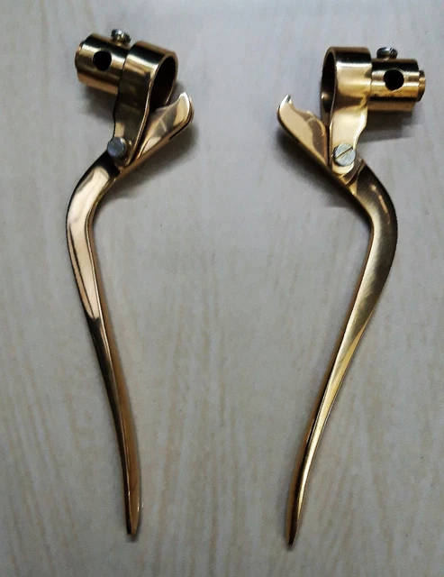 CUSTOM CHOPPER BOBBER Vintage Harley Brass Inverted Brake & Clutch ...