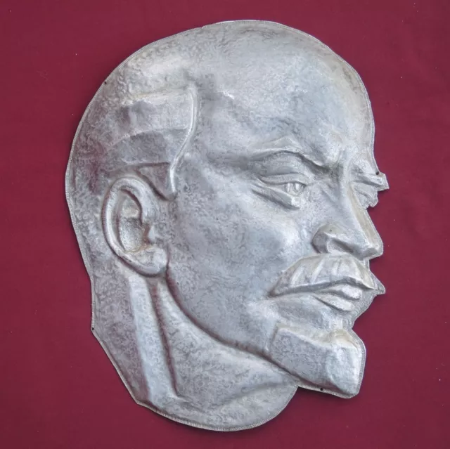 Alt Groß Lenin Büste USSR Gestempelt Wandschild 14 " =3 5cm Vintage Soviet