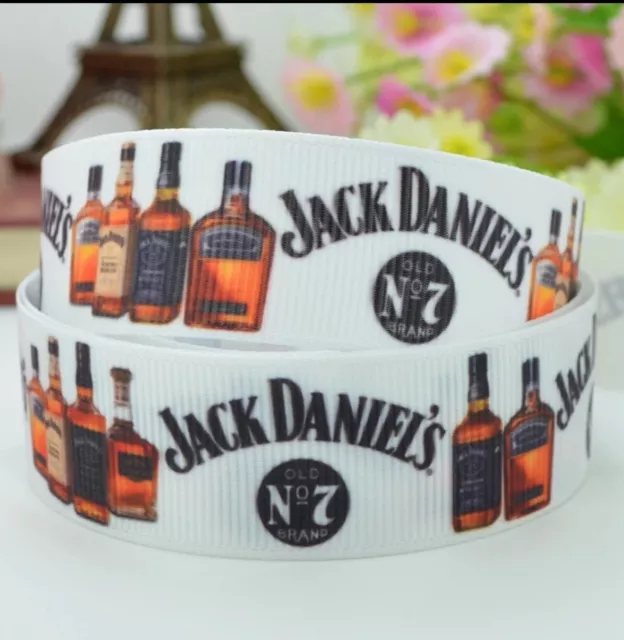 1 yard (90cm) Jack Daniels 22mm Ribbon  - Gift Decoration - DIY Hair Bow