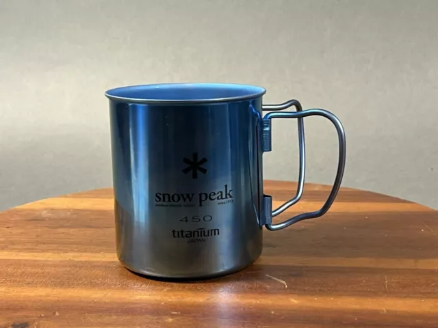 SNOW PEAK Titanium Single Mug 450 ml Outdoor Cup. Blue! $36.99 - PicClick