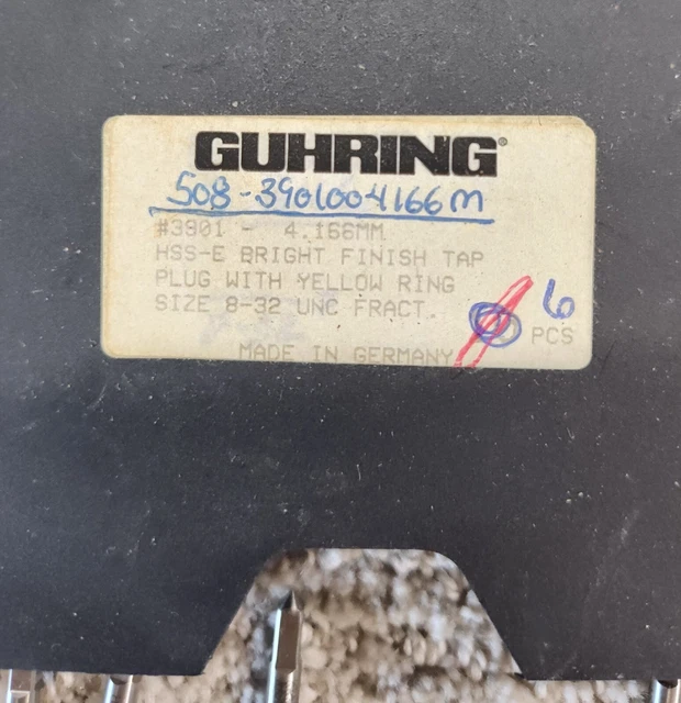 GUHRING 8-32 3 FLUTE TAPS 6pcs