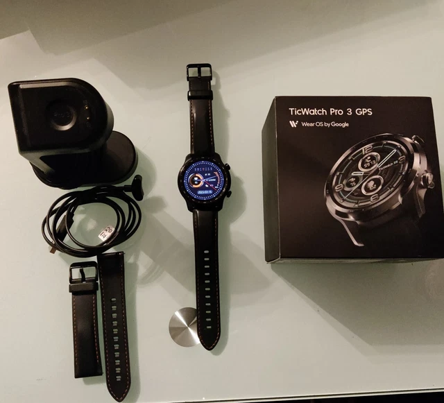Mobvoi TicWatch Pro 3 GPS Smartwatch 47mm Edelstahlgehäuse mit Silikonarmband -