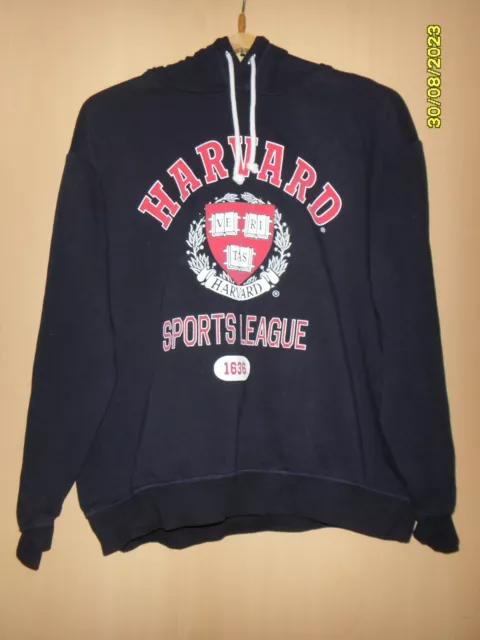 Kapuzenpullover H&M Damen S Harvard Veritas dunkelblau weiße Kordel