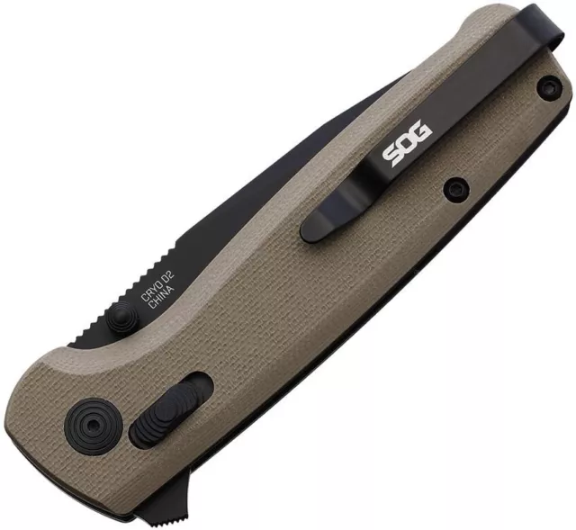 SOG Knife Terminus XR Lock Black D2 Blade Tan G10 Handle TM1048-BX