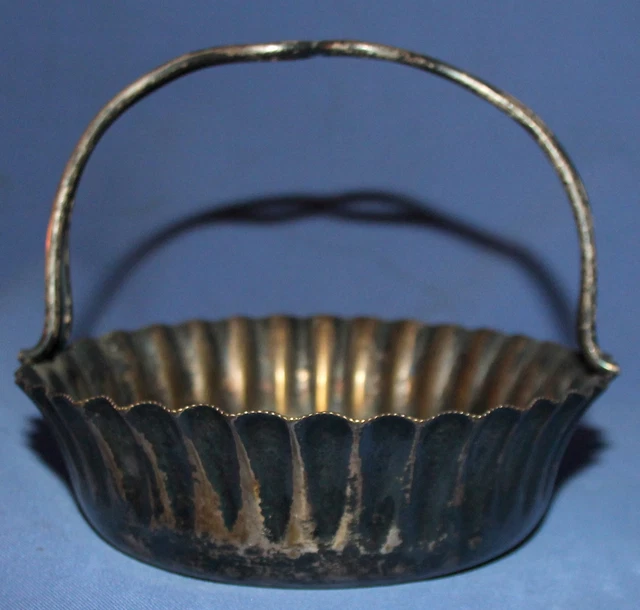 Antique silver plated brass basket