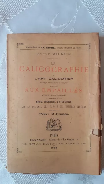 MAGNIER - ‎La calicographie  - notice historique sur le costume - 1888