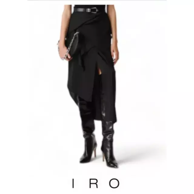 IRO Ginka Asymmetrical Midi Skirt Size 38 US Size 6 NWT