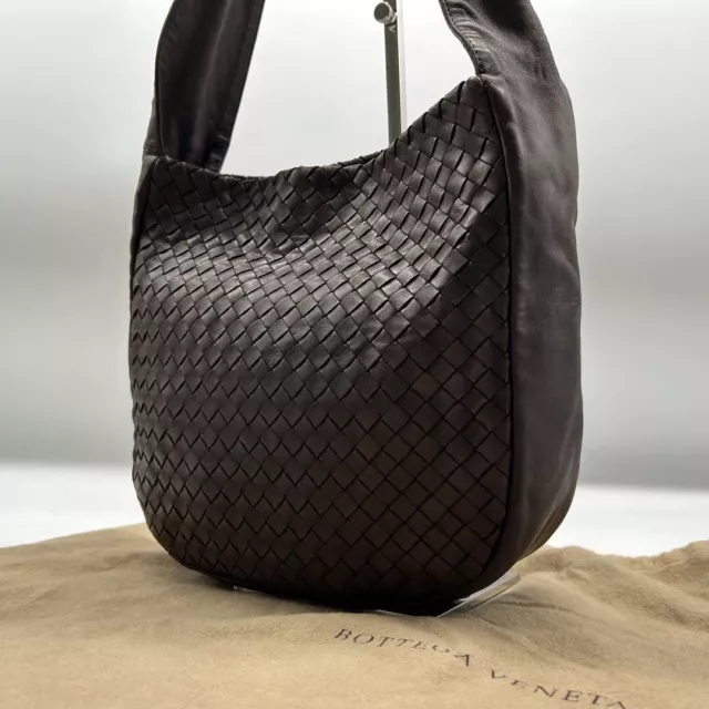 Bottega Veneta One Shoulder Bag Hobo Intrecciato Brown Leather From Japan