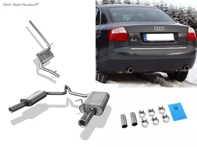 Fox Duplex Sportauspuff-Komplettanlage Audi A4 B6 8E Limo Avant 2.0l 76mm rund