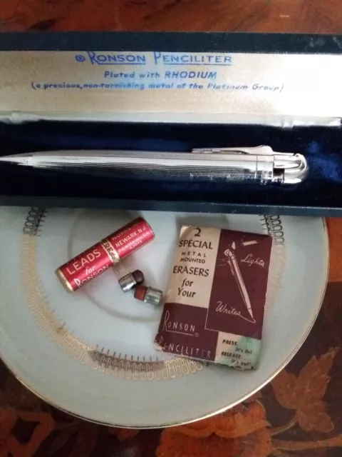 ronson penciliter accendino rhodium