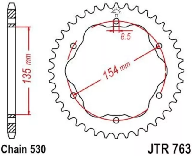 Ducati 1260 Multistrada DID Gold ZVMX-Ring Chain and JT Sprocket Kit (18 to 22) 3