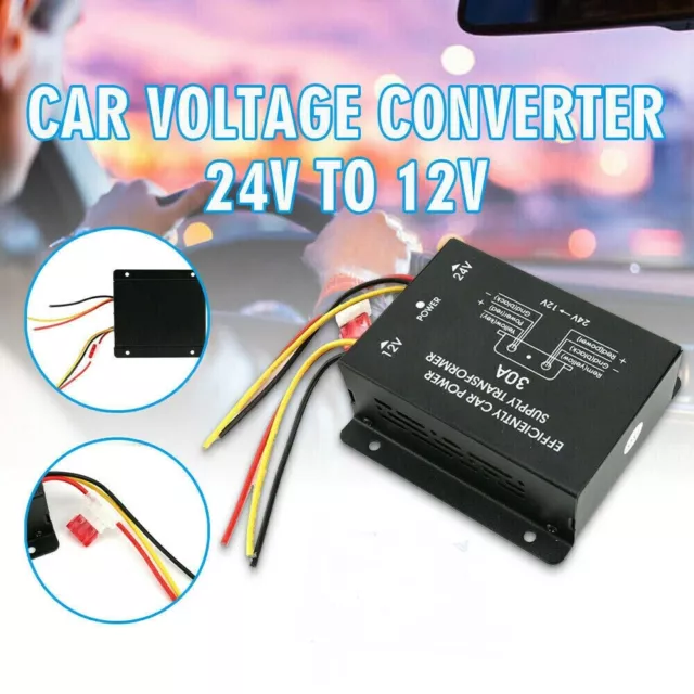 Car Waterproof DC-DC Converter 24V Step Down to 12V Power Supply Module 10A 30A