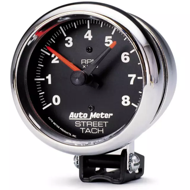 AutoMeter 2895 Traditional Chrome Air-Core Pedestal Tach,8k,3-3/4