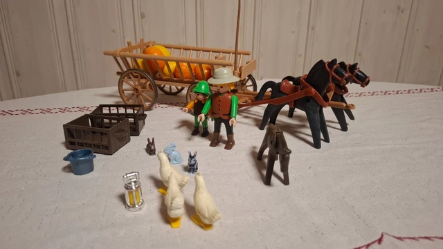 Playmobil Caisse Des Poules De La Charrette Des Paysans
