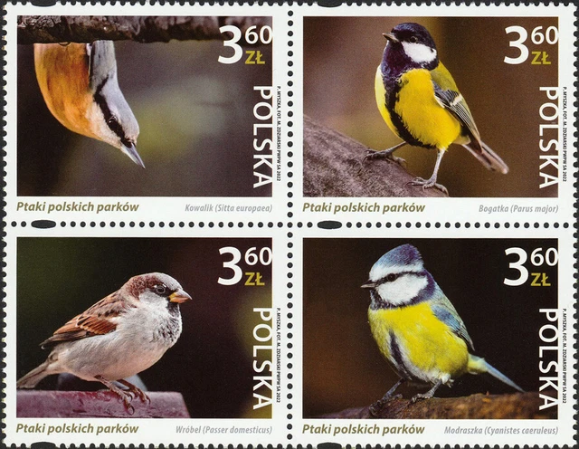 Poland 2022 - Birds of Polish parks - Fi 5214-5217 MNH**