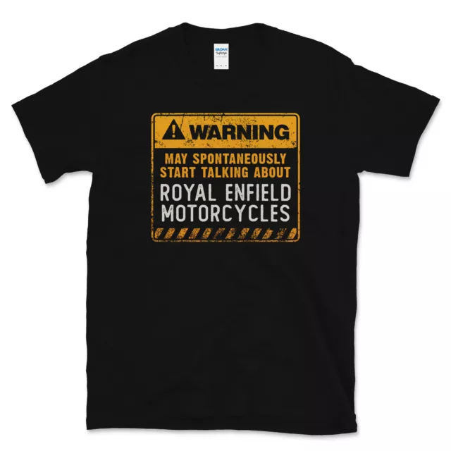 T-Shirt Avvertenza May Iniziare Spontaneamente A Parlare Di Moto Royal Enfield