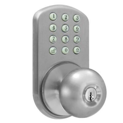 MiLocks Entry Door Knob Keyless Keypad Locks Metal Stainless Steel Satin Nickel
